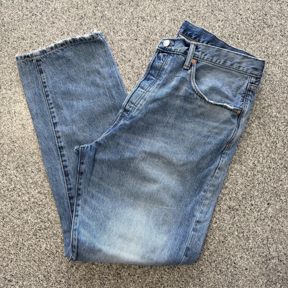 Gap Jeans Mens 36x32 Original Fit Relaxed Straight Cotton Button Fly Blue